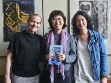 Dr. Chi-ming Yang standing with GWSS Chair Amanda Swarr and Linh Thủy Nguyễn from American Ethnic Studies following her talk at the University of Washington.