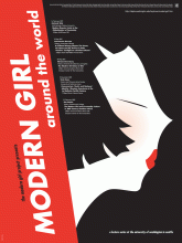 Poster promoting the Modern Girl Around the World lecture series held at the University of Washington from 2001 to 2002.