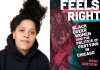 Headshot of Professor Kemi Adeyemi next to the cover of her book "Feel Right"