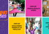 Promotional banner for Spring GWSS courses featuring vibrant colors and course titles: GWSS 420: Gender & Sexuality in India, GWSS 490: Revolutionary Genders, and GWSS 490/590: Feminist Ethnographic Studio, alongside thematic images.