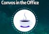 "Convos in the Office" logo featuring a steaming cup of coffee in a white circle with dashed lines, set against a teal background. The text "A CHID Podcast" appears below.