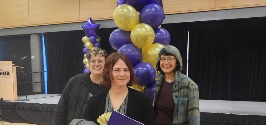 Group of 3 with balloon tower